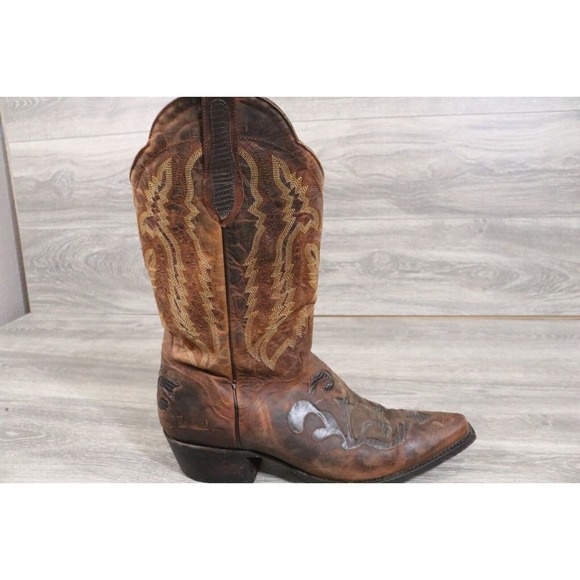 JB Dillon Mens Genuine Brown Goat Leather Western Boots JBM2213 Size 11D - Picture 4 of 10